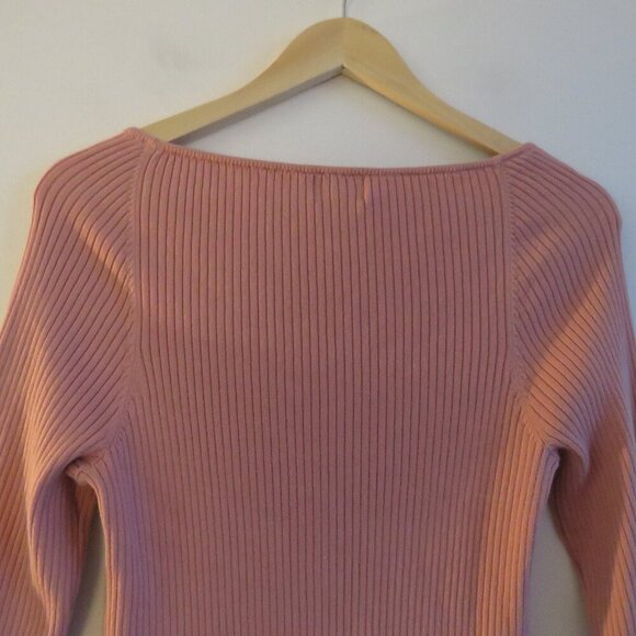 MAJORELLE Salone Mini Dress Stretch Ribbed Pastel in Dusty Rose - Size L - Picture 12 of 14